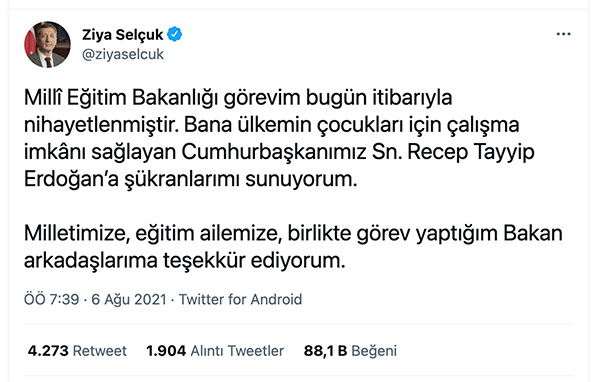 Eğitimde Yeni Dönem, Yeni Milli Eğitim Bakanımız Prof. Dr. Mahmut Özer
